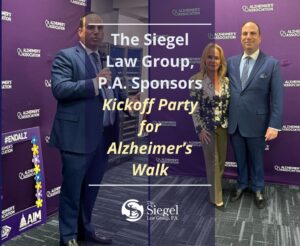 Boca Raton, FL Estate Planning & Elder Law firm sponsors the kickoff part for Alzheimer's Walk. Call (561) 955-8515 to schedule a complimentary consultation.